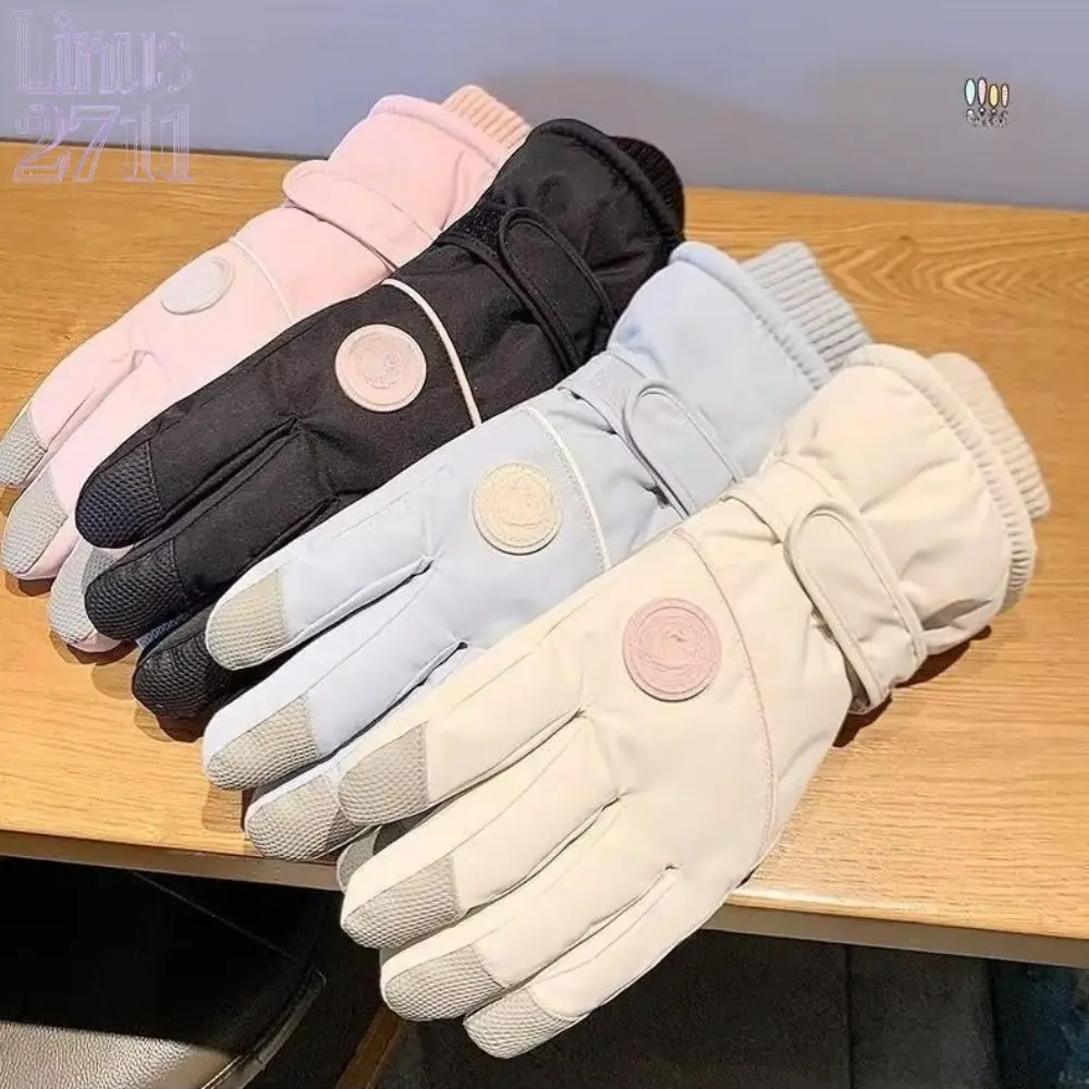 Unisex Winter Waterproof Windproof Ski Gloves Thick Fleece Lined Touch Screen Non-Slip Thermal Cycling Outdoor Gloves