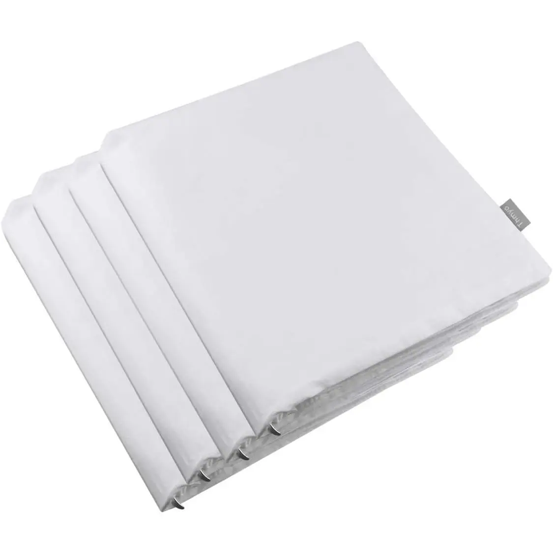 4-Pack 100% Cotton Comfortable Solid Decorative Throw Pillow Case, Square Cushion Cover Pillowcase Sublimation Blank Pillow Covers Valentines Day DIY Throw Pillowcase(16x16inch/40x40cm,White)