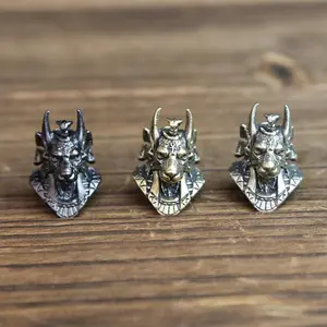 Ancient Egypt Death God Anubis Jackal Head Brass EDC Knife Beads DIY Paracord Woven Lanyard Pendants Jewelry Outdoor Accessories