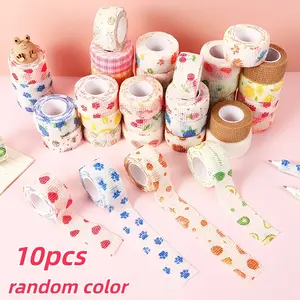 10pcs Elastic Self-Adhesive Sports Bandages, Non-Woven Fabric, Multi-Color, Joint Support, Ideal for Fingers, Wrist, Knee, Elbow, Outdoor Activities