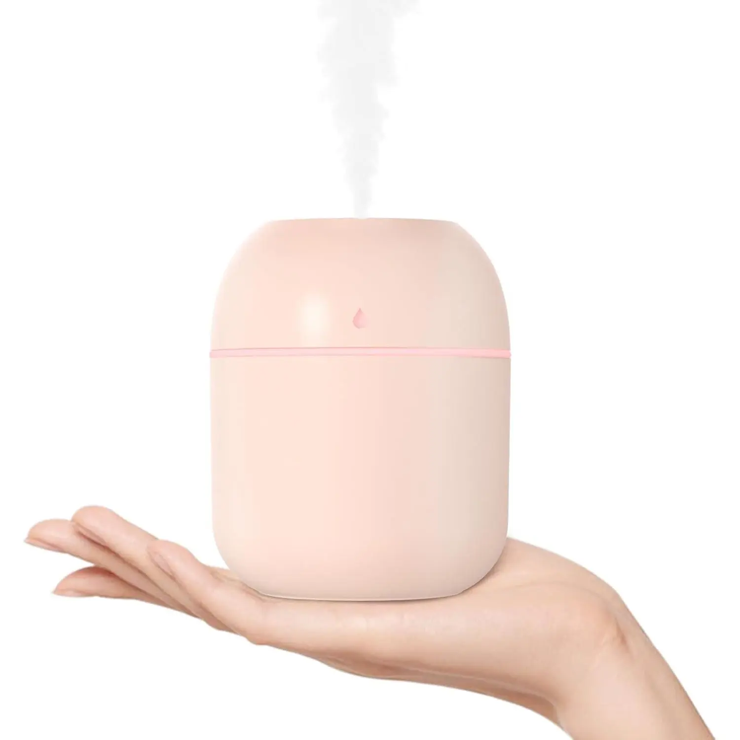 Portable Small Humidifier USB Personal Desktop Humidifier Suitable for Cars, Offices, Bedrooms, Automatic Shut-Off, 2 Spray Modes, Ultra-quiet, 220ml, Pink