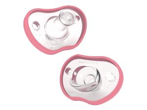 Baby Pacifiers 0-3 Month - Orthodontic, Curves Comfortably with Face Contour, Award Winning for Breastfeeding Babies, 100% Silicone, Perfect Baby Registry Gift 2pk,Grey