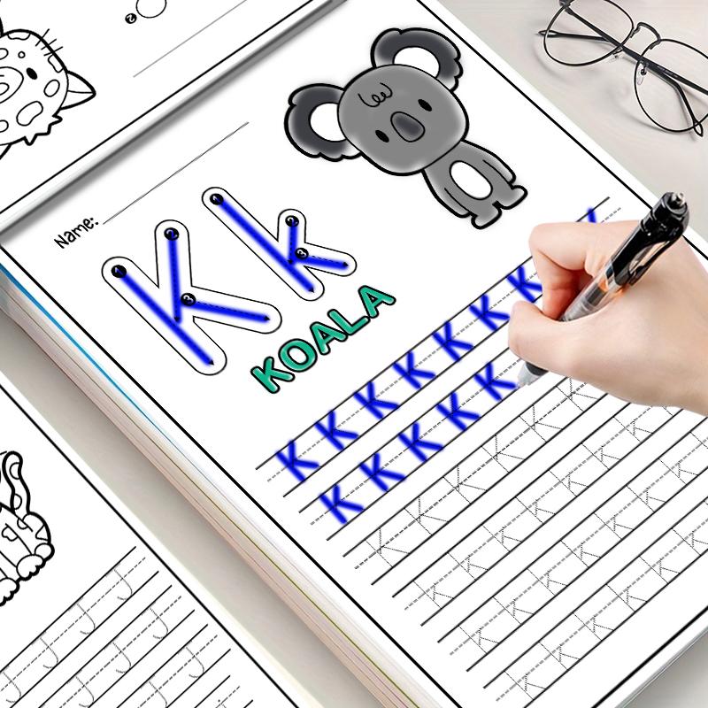 64 Page Alphabet Practice Book for Kids, Tracing Preschool Books, Cute Cartoon Design, Back-To-School Supplies, Easter & Christmas Gift, Durable Paper Pages, Learning Materials