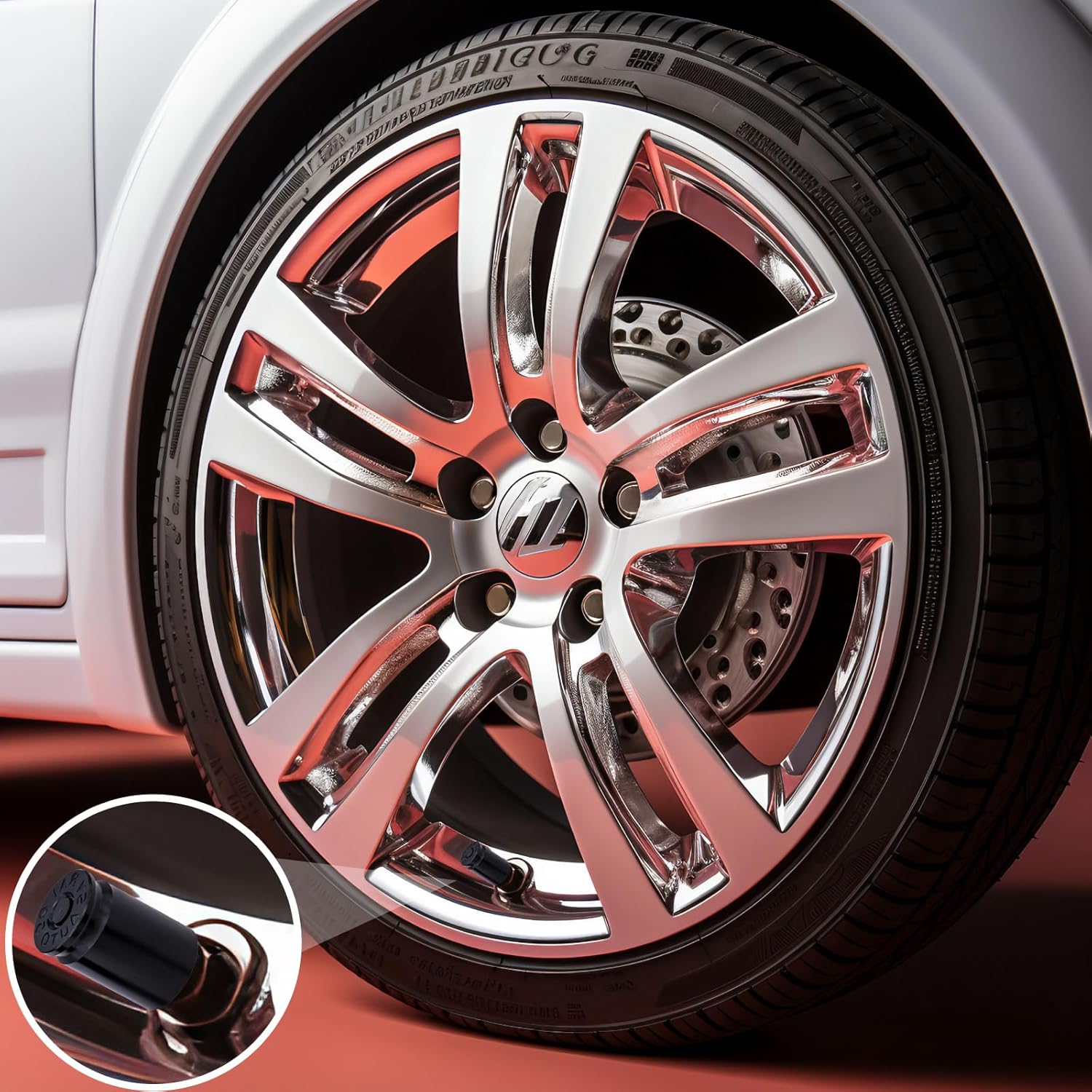 4PCS Bullet Shell Tire Valve Stem Caps, Aluminum Alloy Car Air Stem Cap, Universal Dustproof Tire Valve Stem Covers for Cars, SUV, Trucks, Bikes Digital Tire