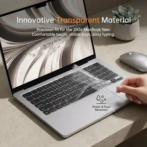 Invisible Ultra-Thin Us Version Tpu Keyboard Protector, Fits 13.6 Inch Macbook, Anti-Fingerprint, Durable, Dust-Resistant Laptop Keyboard Film