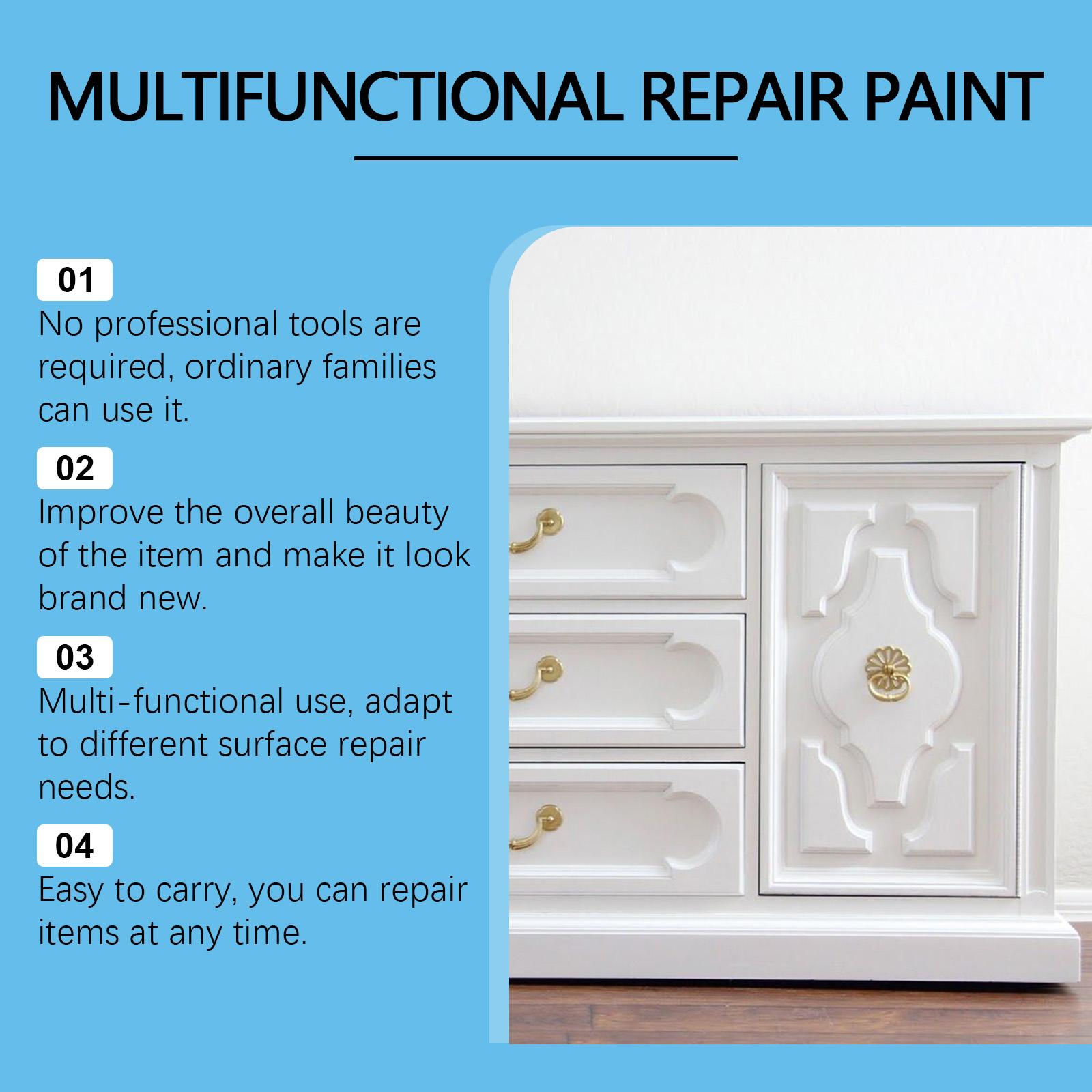 White Touch Up Paint, Furniture Cabinets Wall PaintPen, Multi-Surface Touch Up Pen, Quick-Dry White Porcelain Paint for Scratches and Spots on Dresser, Door, Floor, Appliance and Bathtub