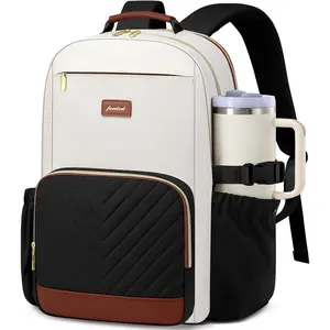 Laptop Backpack for Women Bookbag: 15.6 inch Work School Backpacks with Pouch Pocket for Large Capacity Cup & USB Charger College Book Bag Travel Business Nurse Teacher Bookbags Anti-theft Back Pack