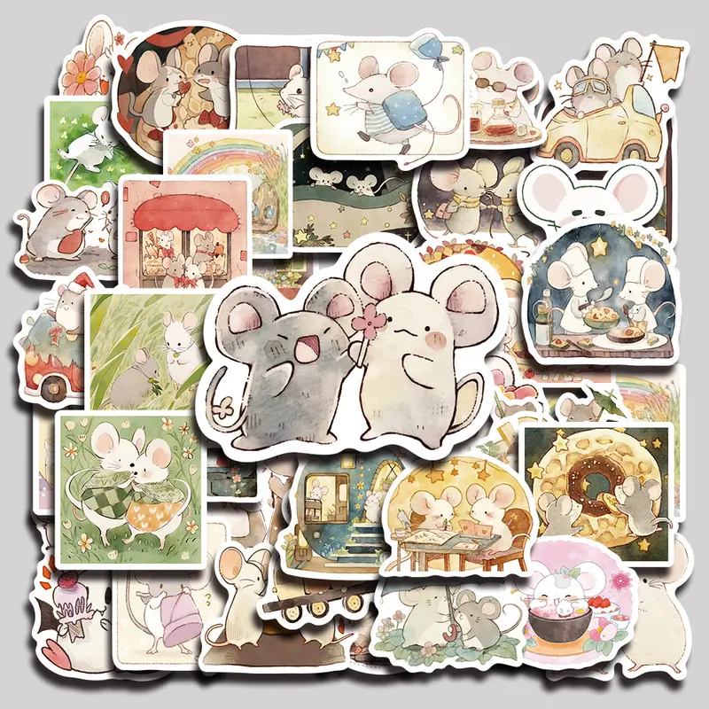 50PCS Rat bro Aesthetic Vinyl Stickers Pack for Laptop Water Bottle Phone Case Skateboard Journal Scrapbook DIY Decoration