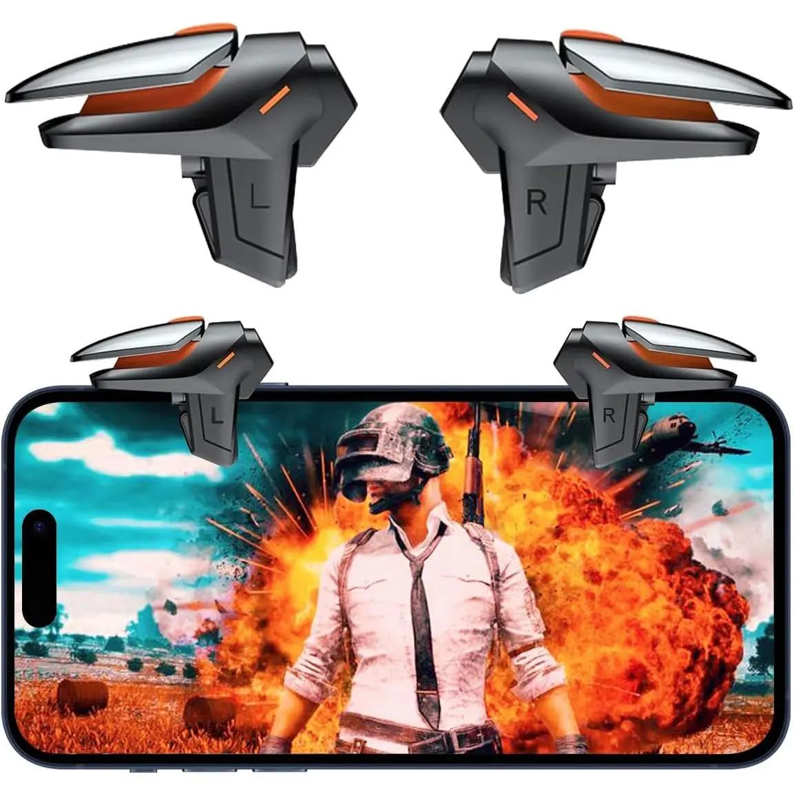 New Version Sensitive Shoot & Aim Gaming Phone Triggers Compatible with iPhone & Android for PUBG Mobile Call of Duty Knives Out Rules of Survival