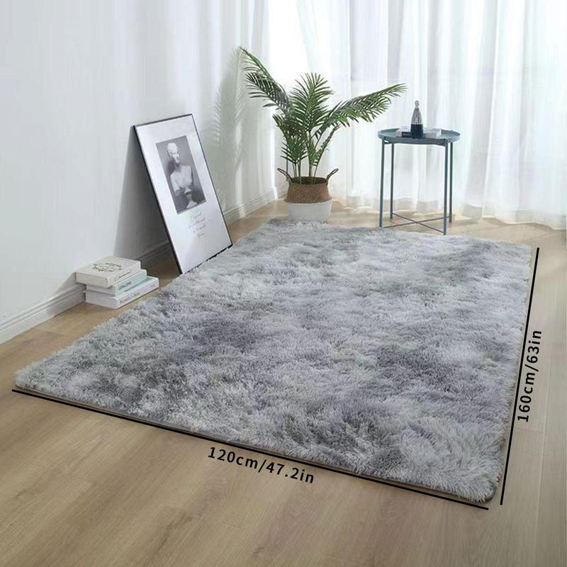 Ultra Soft Silk Wool Solid Color Flocking Carpet, Long Hair Rug for Living Room Coffee Table Bedroom Window Seat Home Bedside Mat Floor Pad, Shaggy Fuzzy Rugs
