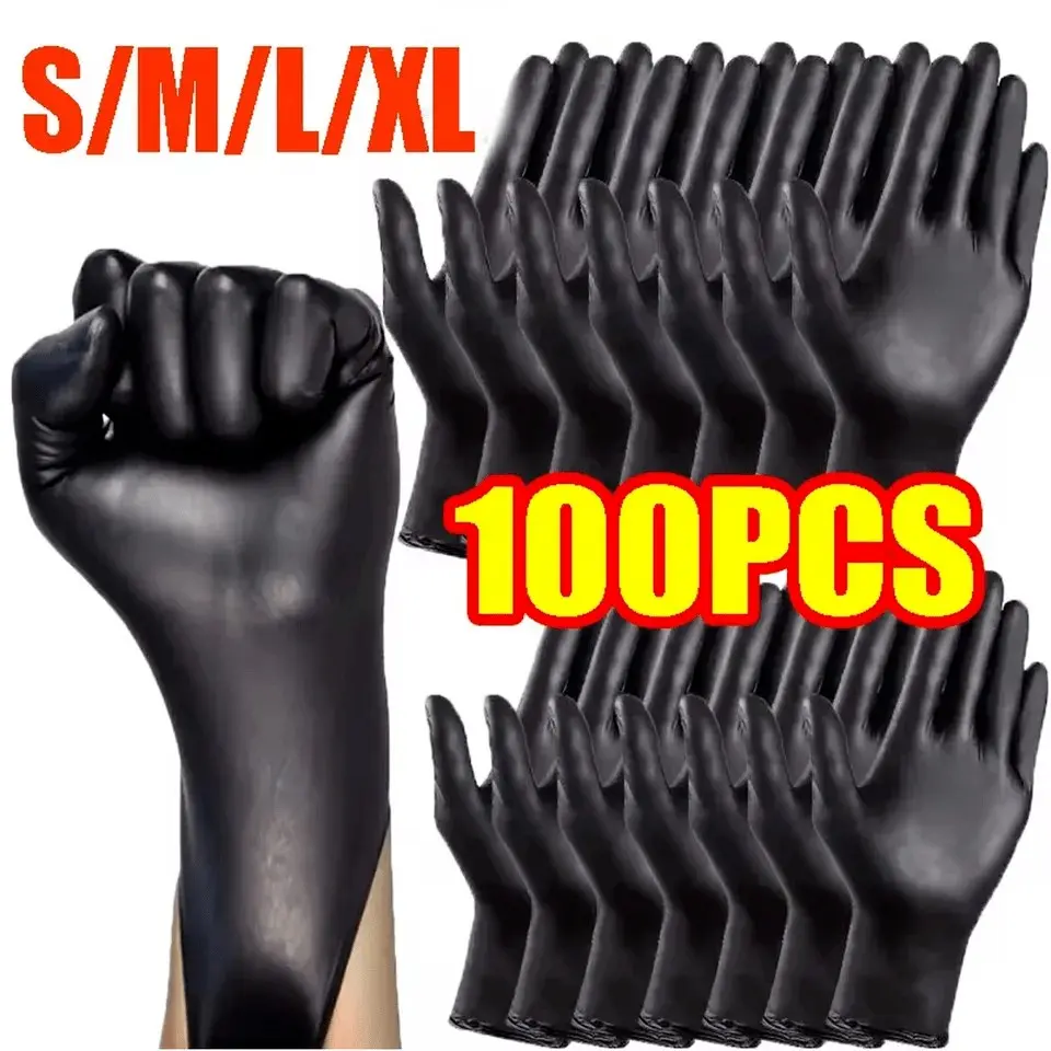 100 Pcs Disposable Gloves, Nitrile Gloves, Kitchen Cooking Tools, Kitchen Gloves For Washing Dishes, Car Washing, Household Cleaning, Work Gloves, Durable Cleaning Gloves