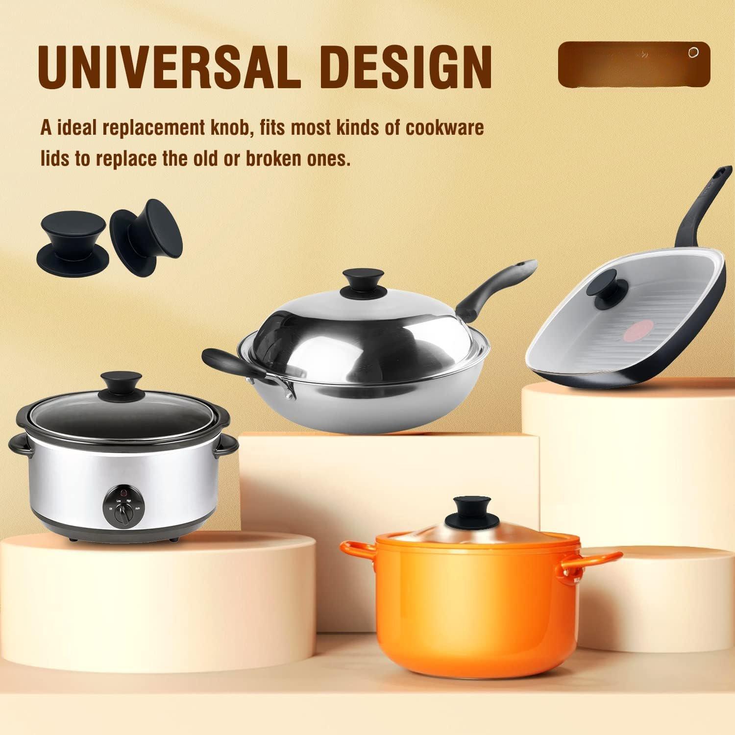 Universal Pot Lid Replacement Knobs,   Pan Lid Holding Handles, Heat Resistant, Non-Slip Handle for Kitchen Cookware  and Covers (2 Packs)
