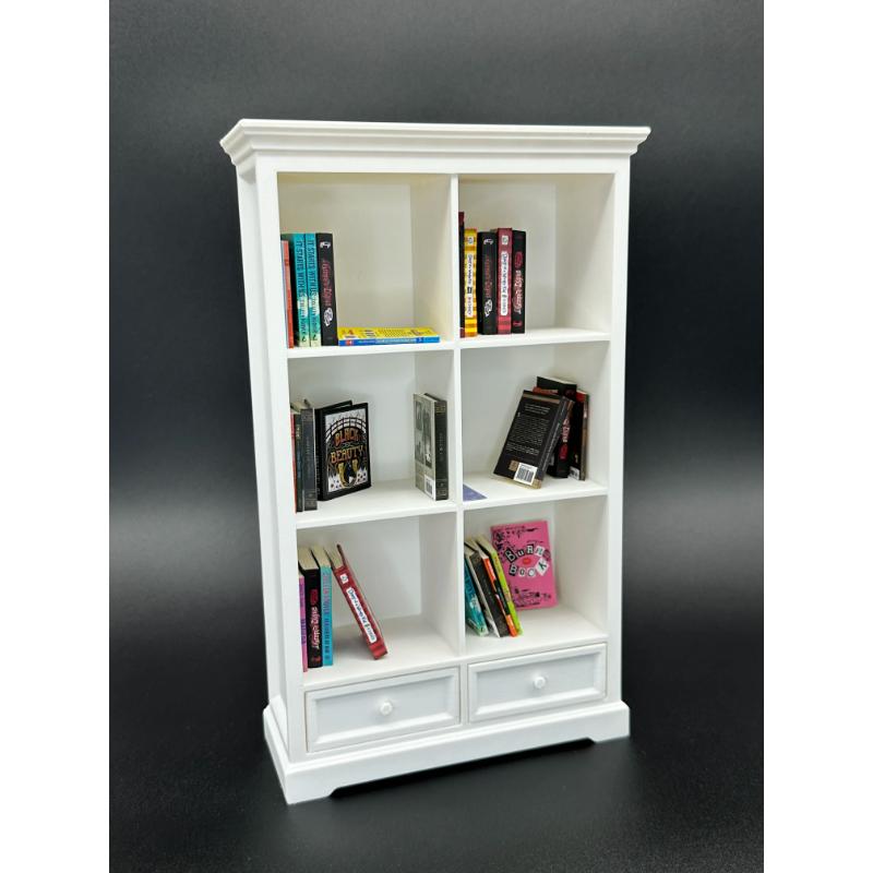 1/6 Scale 2 Drawer 3 Shelf Mini Bookshelf / Mini Brands Books / Mini Books / Bookcase / Miniatures.