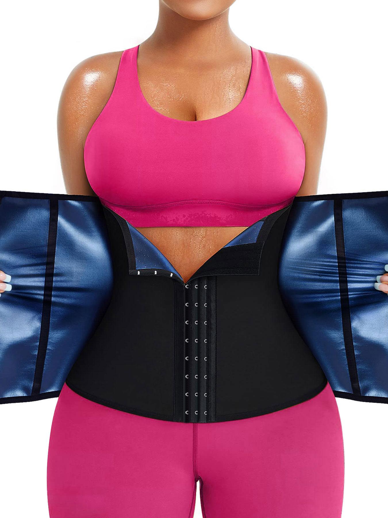 Women's Adjustable Hook & Eye Zipper Sauna Waist Trainer, Sweat-Enhancing Tummy Control Shaper, Shapewear Belt, Waist Cincher for Women