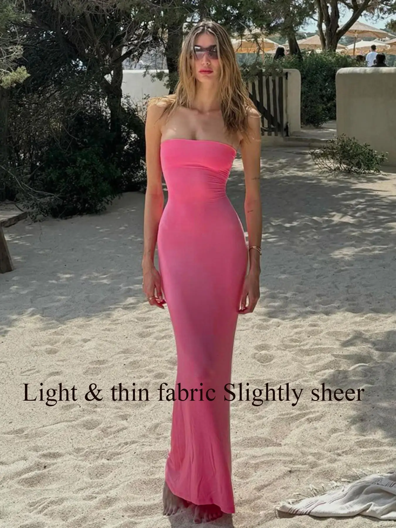 pink bandeau embroidered lace bodycon dress ASOS LUXE gem embellished maxi with scallop hem in thats our Cece Lace Bandeau Mini Dress With