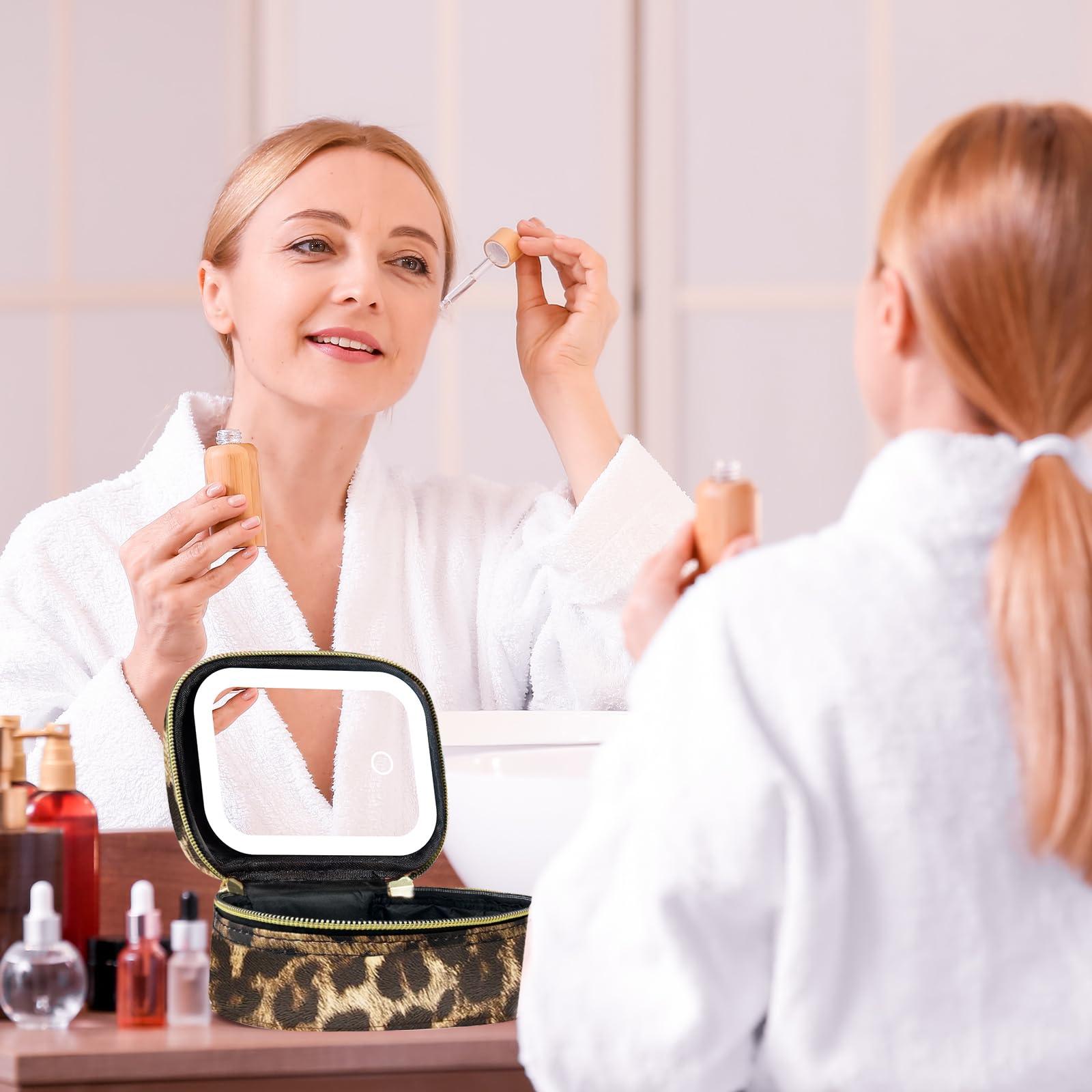 Portable Makeup Bag with LED Light & Mirror, Removable Battery-Powered Travel Cosmetic Case, Makeup Organizer Pouch & Box for Women, Makeup Storage Box Portable Makeup Bag with LED Light & Mirror, Removable Battery-Powered Travel Cosmetic Case, Makeup Organizer Pouch & Box for Women, Makeup Storage Box