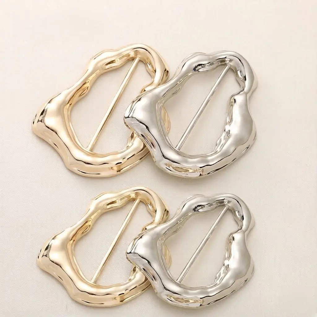 4pcs Metal Buckle Accessories, Scarf Clips, Tie Clips, Dress Belt Decorations, Fashion Jewelry, Gift for Friends, Birthday Present