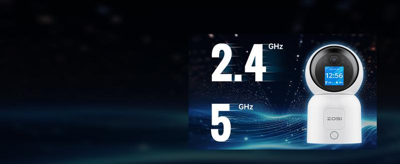 ZOSI 4MP 2 Way Video Security Camera, C519M 360° View HD Monitor, Plug-in 2.4G/5G Dual-Band WiFi Smart Home Indoor Cam,One-Touch Call,Human Detection,Pan/Tilt,Cloud & Memory Card Storage Recording Night Vision Privacy Mode