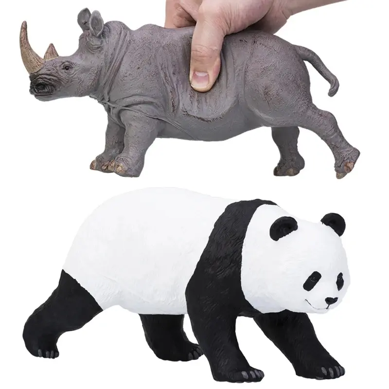 Big-Size Soft Rubber Wild Animal Action Figures - Simulation Crocodile, Bear, Elephant Models - Educational Collection Play Toys for Children