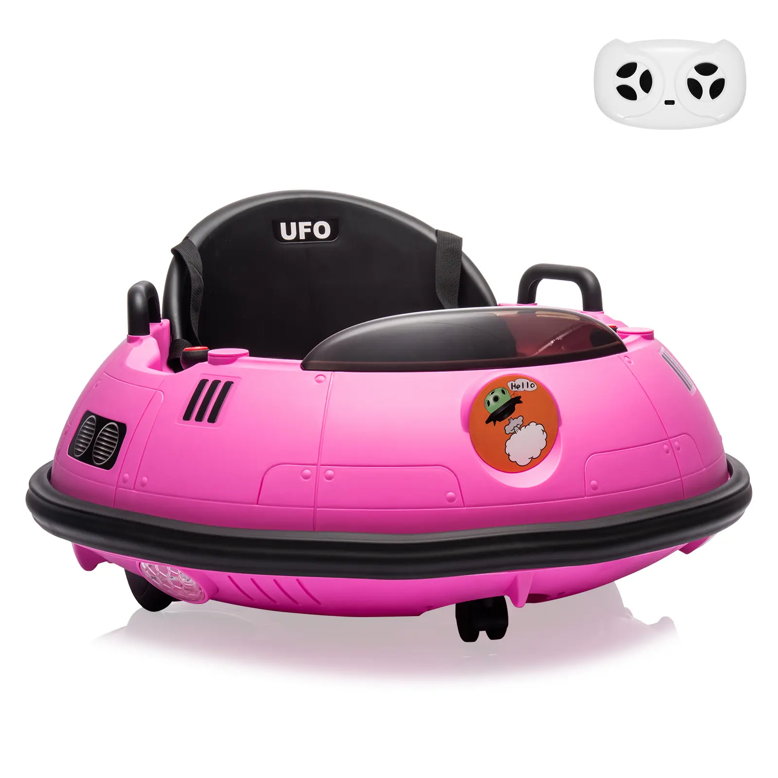 12V Electric Bumper Car for Toddlers & Kids – 360° Spin, Remote Control, Dual Joysticks, 3 Speeds, LED Lights, Music, Safety Belt – Battery Powered Indoor/Outdoor Ride-On