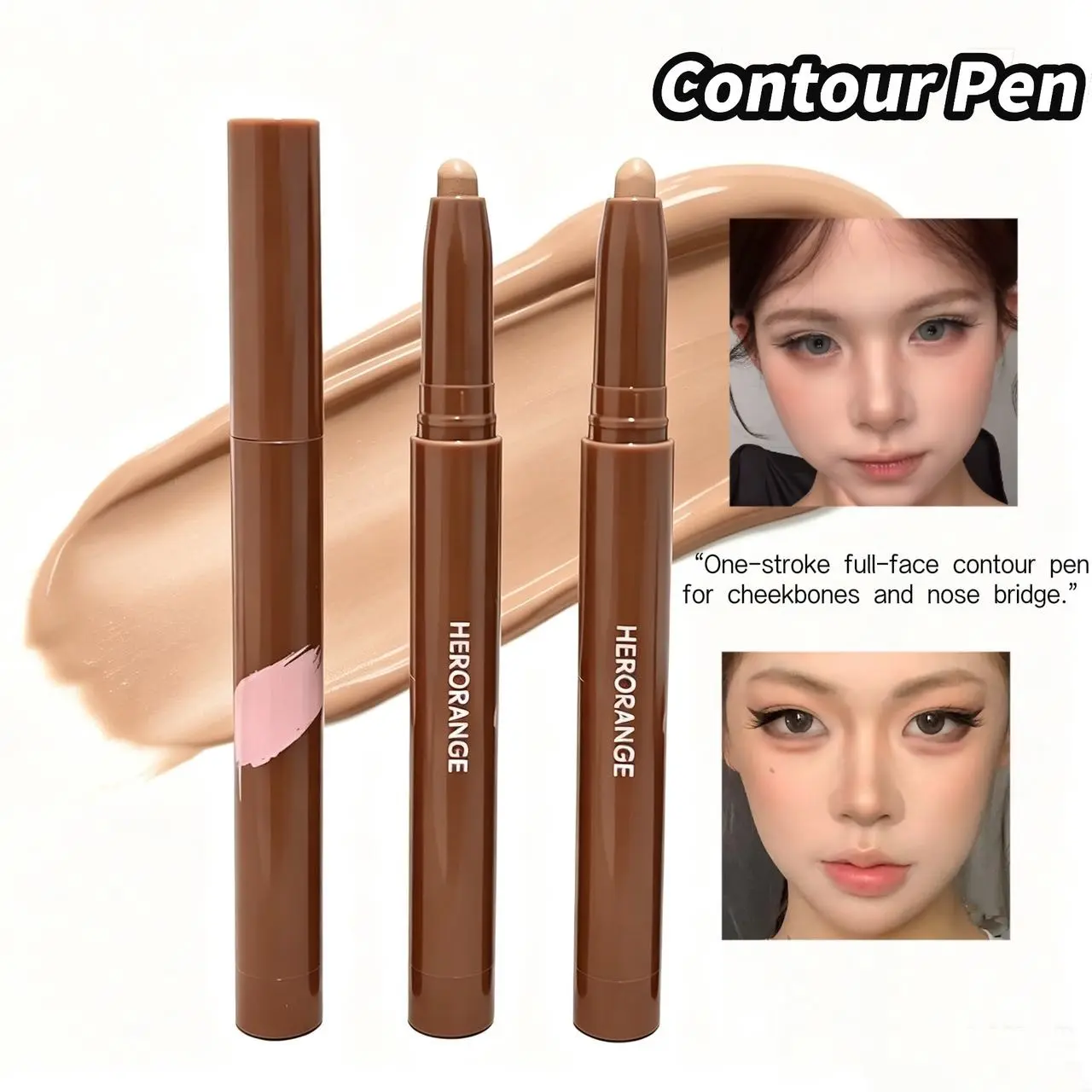 Herorange Sculpting Concealer Stick, Makeup Stick, Soft Texture, Easy Blend, Long-Lasting, Smudge-Proof, Nose and Jawline Contour, Beginner-Friendly, Holiday Gift