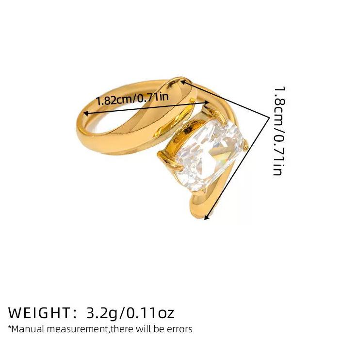 1pc 18K Gold Plated Geometric Line Zircon Open Ring for Women, Stainless Steel Adjustable Stackable Trendy Minimalist Statement Jewelry, Elegant Chic Birthday Holiday Anniversary Gift for Girlfriend Sister Bestie Gold-Plated Striped Couple Stacking 1pc 18K Gold Plated Geometric Line Zircon Open Ring for Women, Stainless Steel Adjustable Stackable Trendy Minimalist Statement Jewelry, Elegant Chic Birthday Holiday Anniversary Gift for Girlfriend Sister Bestie Gold-Plated Striped Couple Stacking