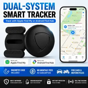 Bluetooth dual-system location tracker for iOS/Android, compatible with Apple's 'Find My' and Google's 'Find Hub', Bluetooth tracker, pet locator, Smart tracking tag, suitable for keys, wallets, elderly people, pets, etc.