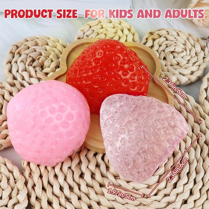 2026 New Model Tabba Strawberry Soft Rubber Toy Strawberry Stress Relief Squeeze Toy