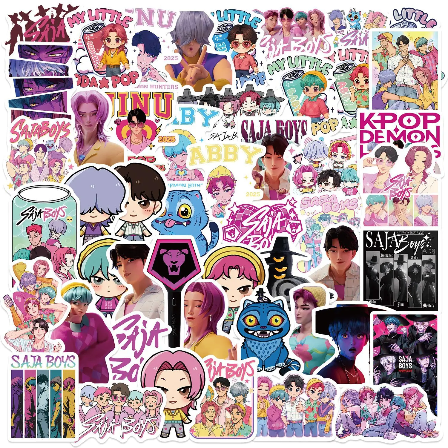 50pcs Cartoon Saja Boys Anime Graffiti Series Stickers, Suitable for Faith-based Designs Such As Scrapbooks, Diaries, Laptops, Water Bottles, Cars, Etc., with Positive Messages As Gifts