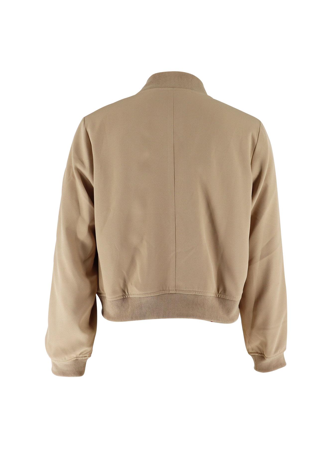 Women's Plain Flap Pocket Crop Bomber Jacket, Casual Long Sleeve Button Front Varsity Jacket, Ladies Outerwear Coats for Daily Wear