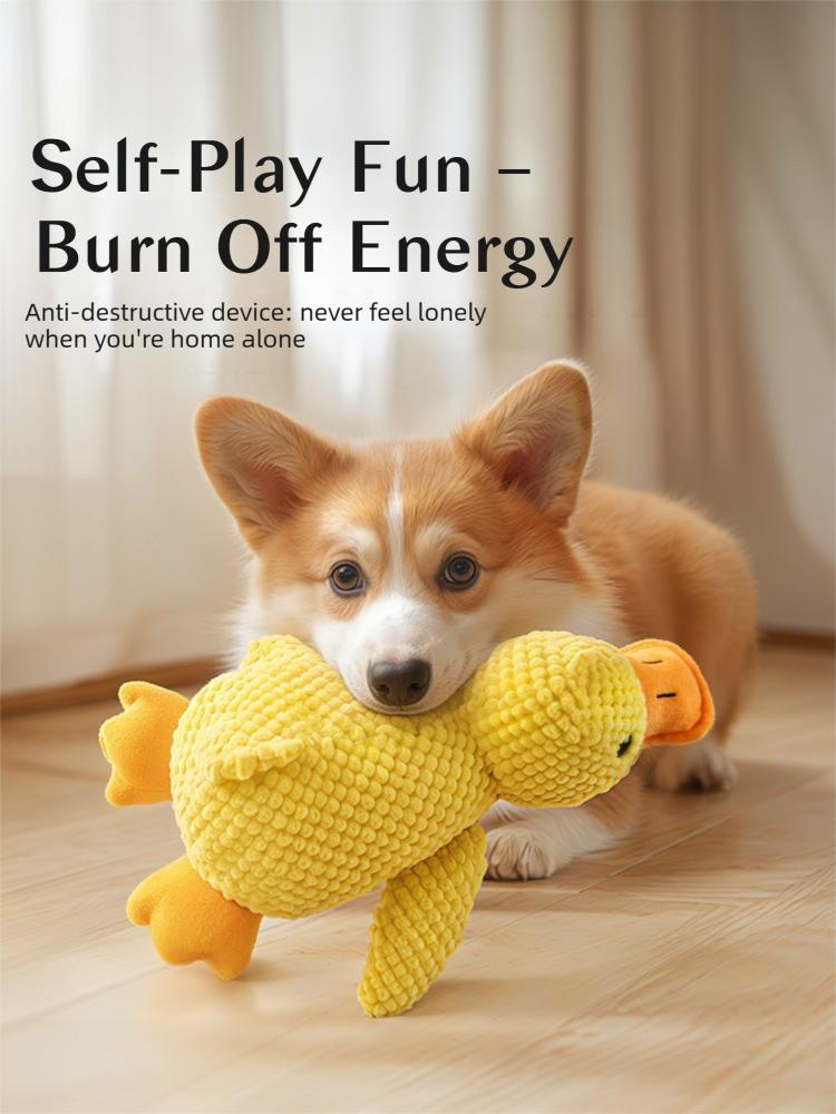 Self-Play Squeaky Plush Dog Toy – Indestructible Chew Toy for Large Breeds, Boredom Buster with Grinding Teeth Design Self-Play Squeaky Plush Dog Toy – Indestructible Chew Toy for Large Breeds, Boredom Buster with Grinding Teeth Design