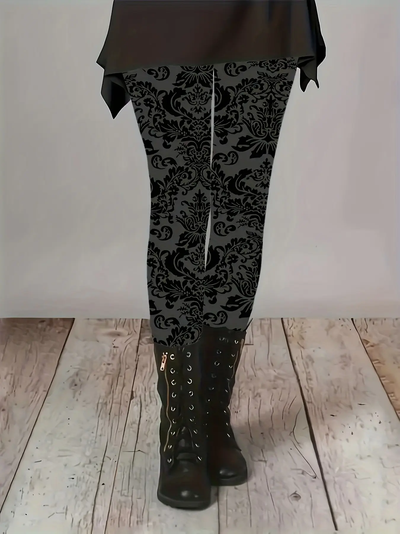 Women's Halloween Skinny Trousers, High Elasticity Yoga Pants, Plant Flower Print, Outdoor Sports Leisure, All Seasons