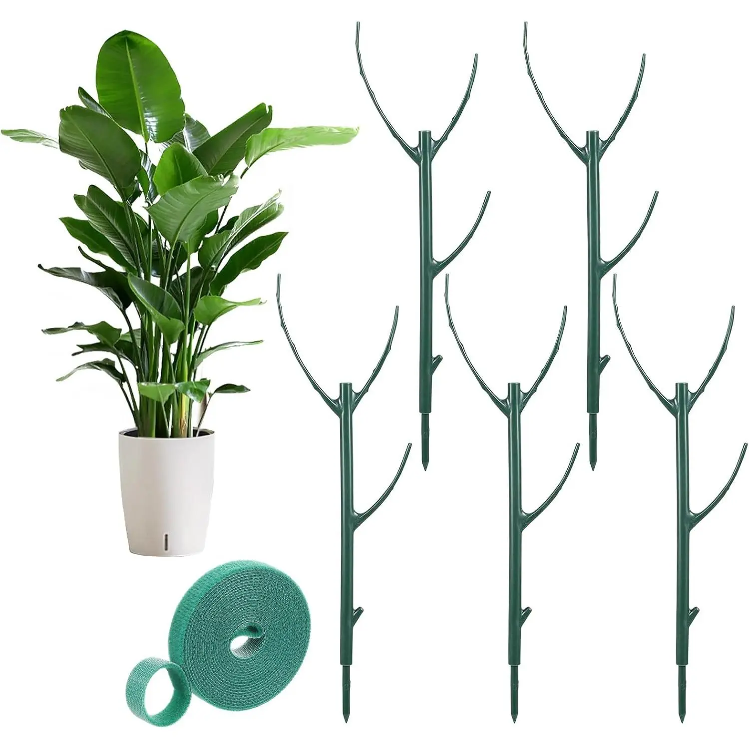5 count Stackable  Support Stakes, Plastic Monstera  Support for Indoor Outdoor  11 Inch  Holder Sticks for Vine  Stem Stabilization