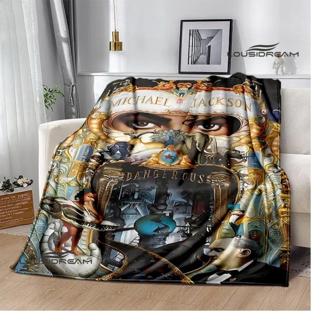 Michael Jackson retro Print blankets Picnic blanket Flannel blanket Soft Cozy Blanket Travel Blankets bed linings Birthday Gift