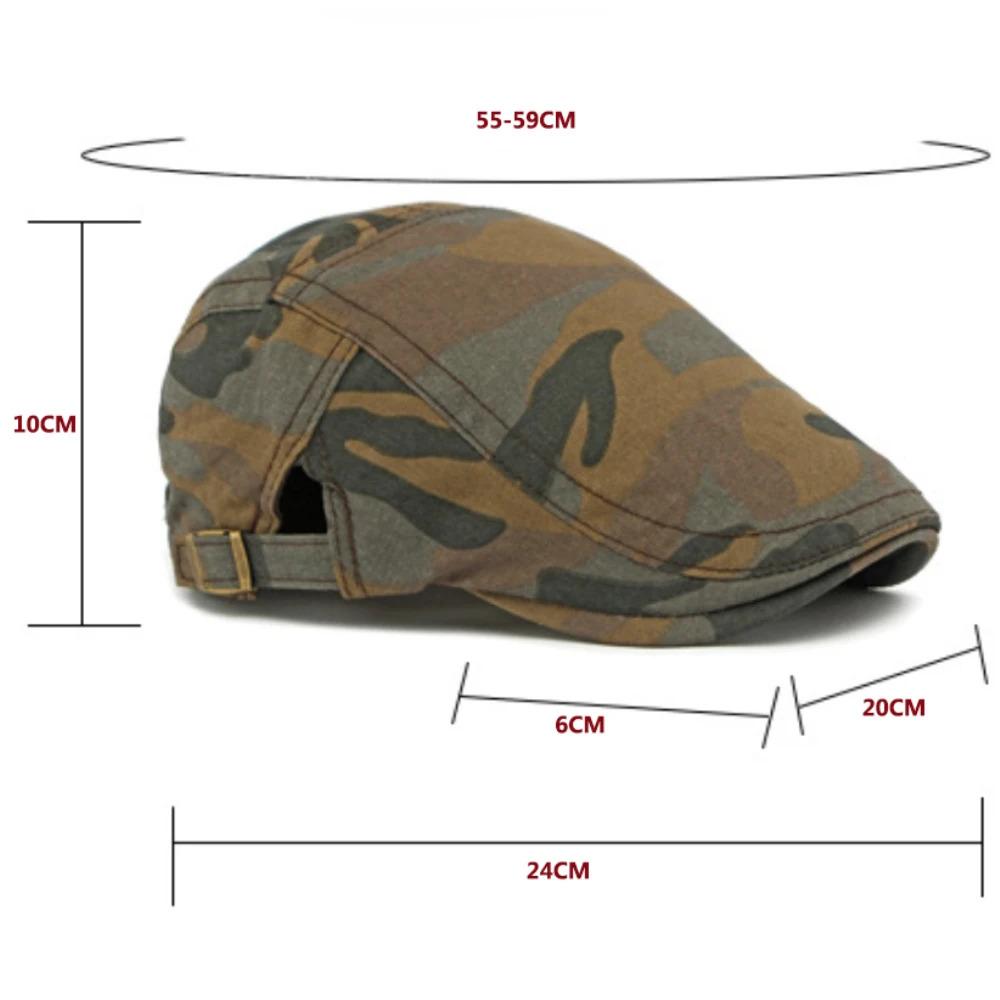 HT4837 Mens Berets Women Spring Summer Sun Cap Artist Painter Beret Hat Male Female Adjustable Ivy Flat Cap Camouflage Beret Cap