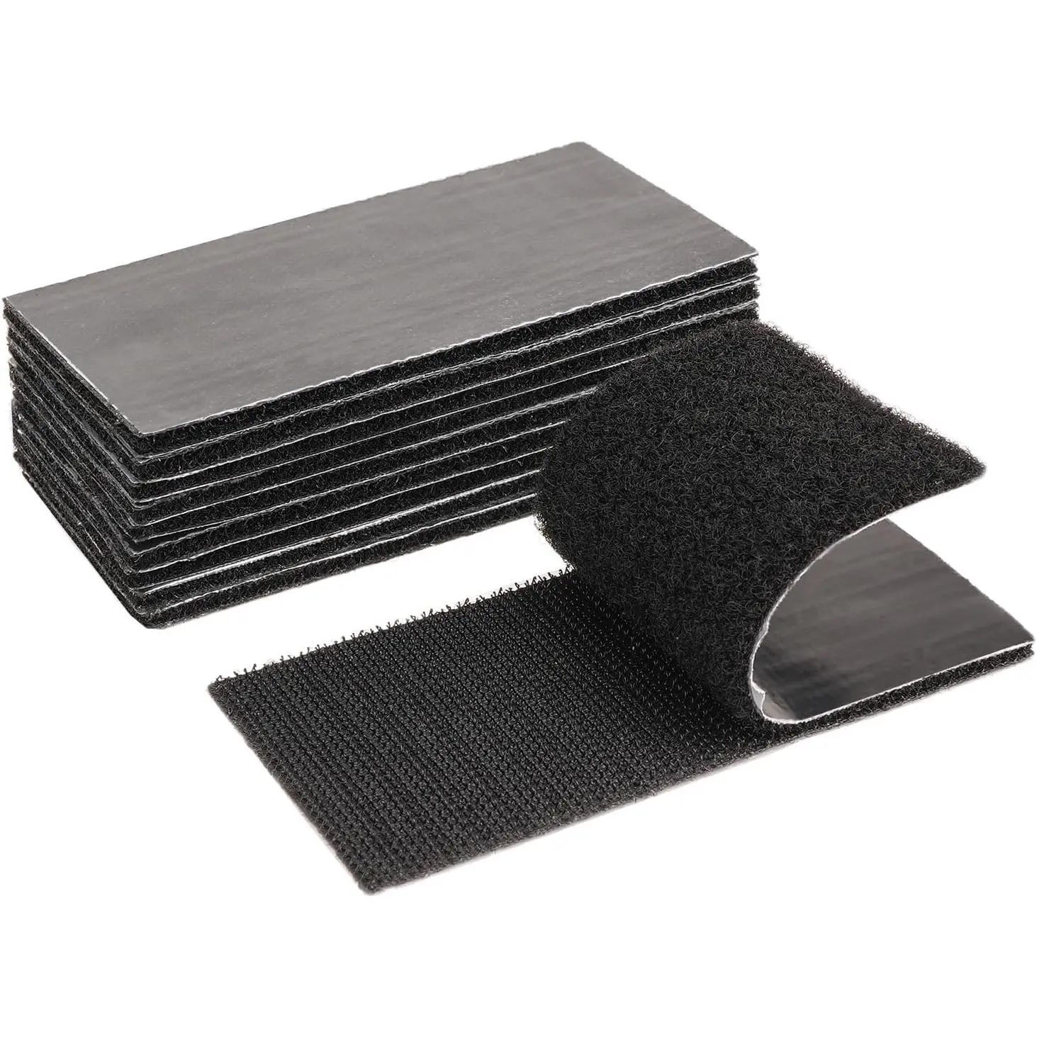 2x4 inch  Adhesive Hook and Loop Tape - Sticky-Backed Adhesive Fasteners, Suitable for  Organization, Carpet Fixation, Sofa Cushion Fixation and DIY Crafts (Black, 2 in x 4 in, 10 Pairs)