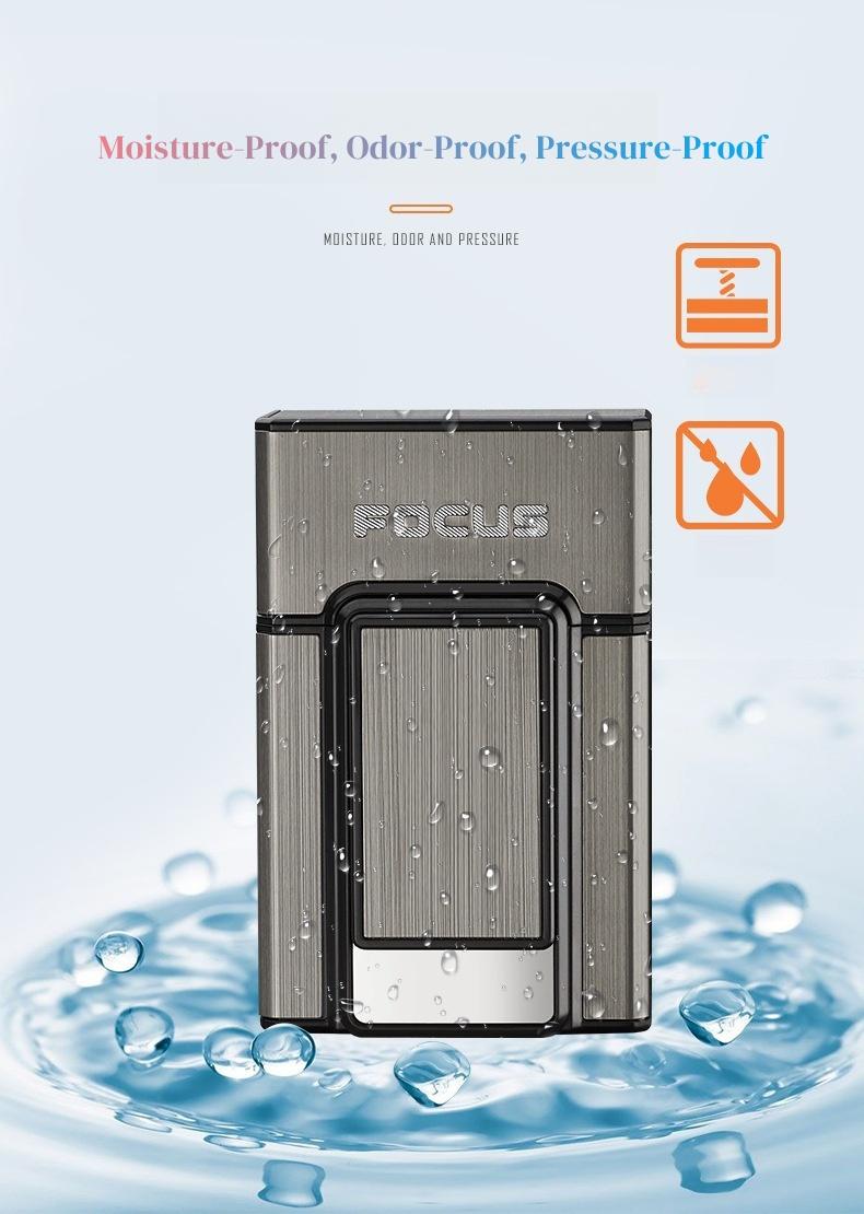 Cigarette Case with Lighter, Tungsten Filament Cigarette Lighter, Rechargeable Windproof Cigarette Lighter, USB Rechargeable Lighter, Compatible with Soft and Hard Cases, One-button Pop-up, Cigarette Case Holder That Can Hold 20 Cigarettes