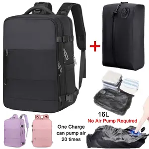 Dadamayar 2-in-1 Travel Backpack & Electric Compression Bag Set, Rechargeable Carry-On Luggage Essential with Charging Cable, Outdoor Travel Storage Kit Water Resistant Laptop
