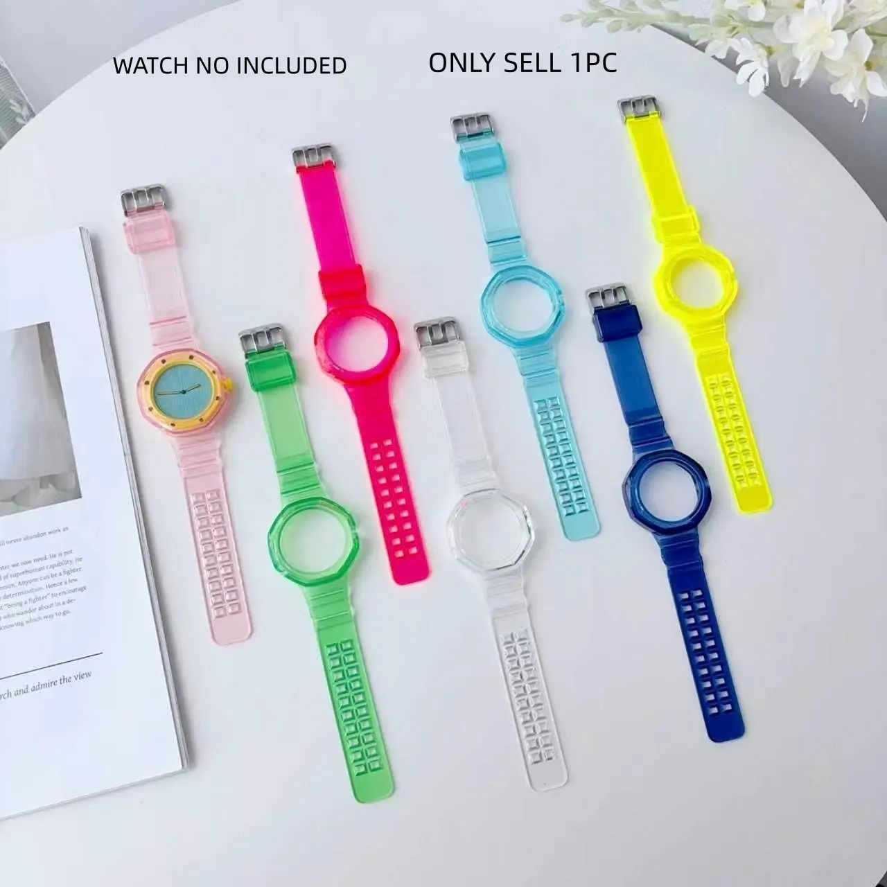 Jelly TPU Watch Strap for Swatch x AP Royal Pop - Shockproof Protective Silicone Bracelet Correa One-Piece Waterproof Replacement Blet Band