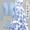 Women's French Style Printed Long Dress Set Casual Romantic Summer Dress for Dates, Vacation and Beach Photoshoot