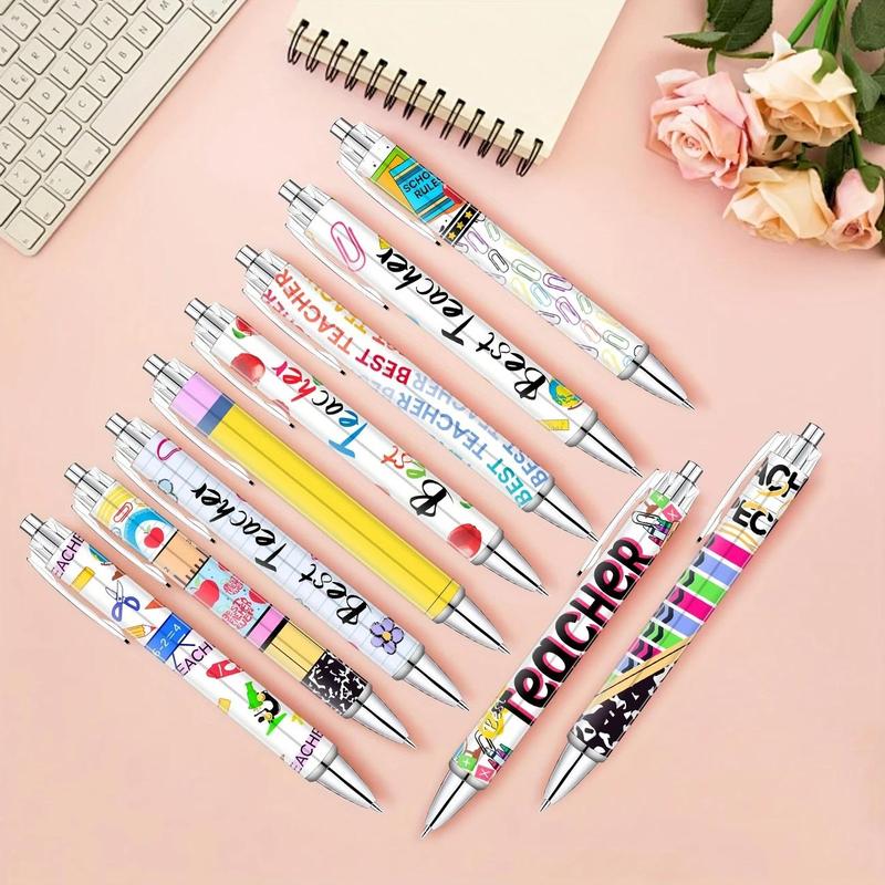 Teacher Round Ballpoint Pens Set, Funny Teacher Pens, Fun Cute Cool Best Pen, Ink, Office Supplies Gift, School Teacher Colleague, 6/12/18 Pieces