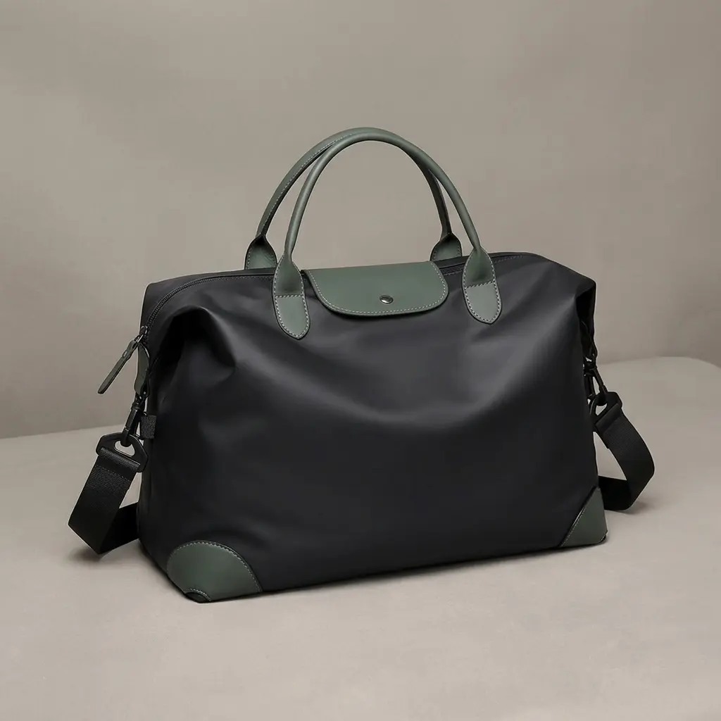 Unisex Duffel Bag for Gym & Travel, Solid Oxford Cloth Weekender with Wet Dry Separation, Expandable & Water-Resistant