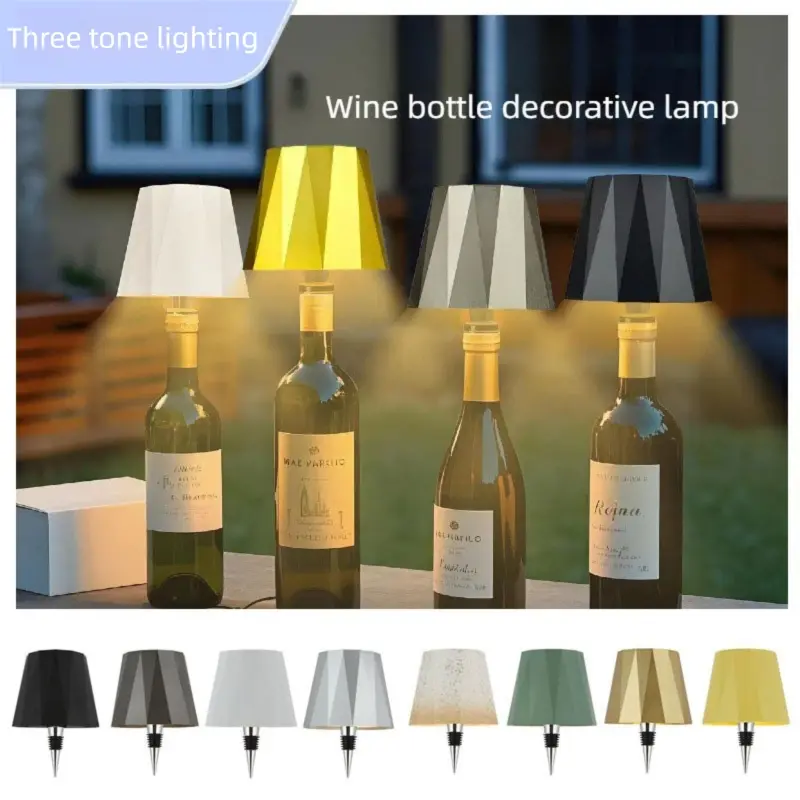 LED Bottle Table Lamp, Rechargeable RGB Dimmable Light, Touch Control, USB PD Charging, Decorative Nightlight for Bar, Restaurant, Bedroom