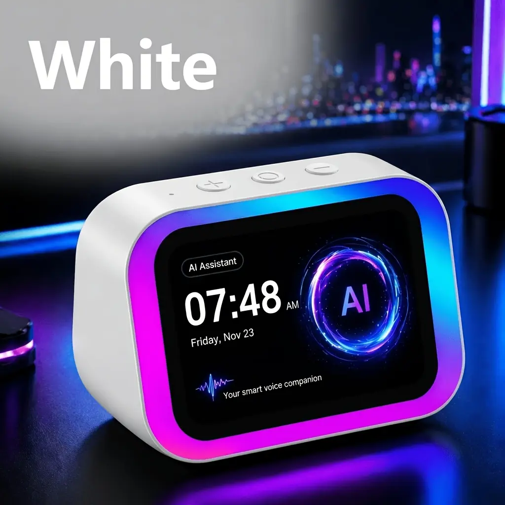 AI Smart Speaker with Large Screen - 2500mAh Rechargeable Wireless Speaker, RGB Lights, Hands-Free Calling, Music Player, Voice-Controlled AI Tech, Built-In Bluetooth, Smart Home Gadgets for Home Office (Not Water Resistant), Led Light, Wireless Speakers