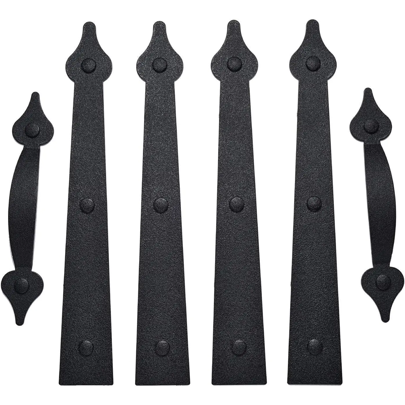 Garage Door  Decorative Hardware Carriage Accents Faux Hinges Handle Kit Curb Appeal Decor,Pack of 1,Color Black
