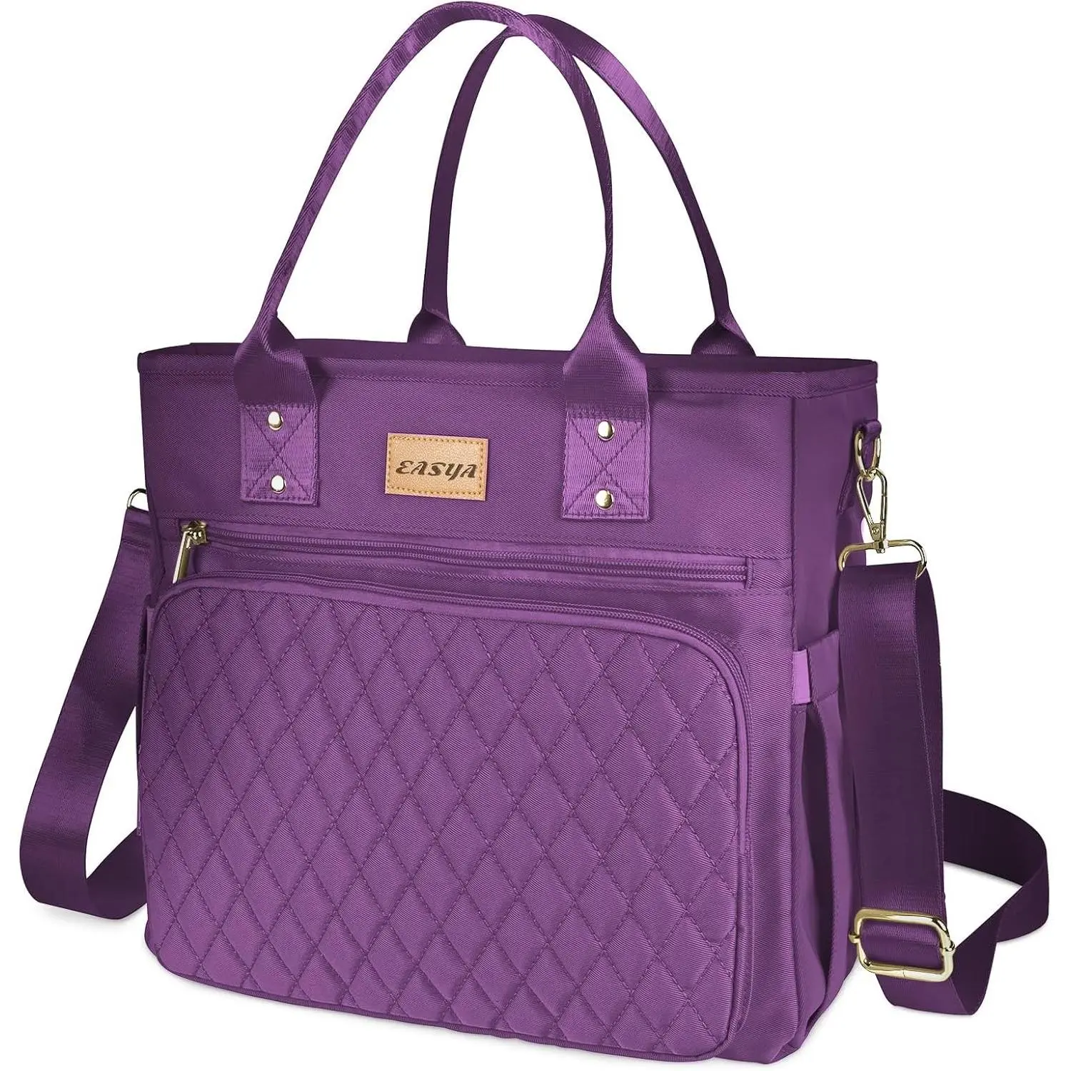 Large Women Lunch te Bags for Work Insulated/Insulated Adult Lunch Box for Women/Nylon Thermal cooler Bag Leakproof Cooler te Bag with Srage Pocket (lumina purple)