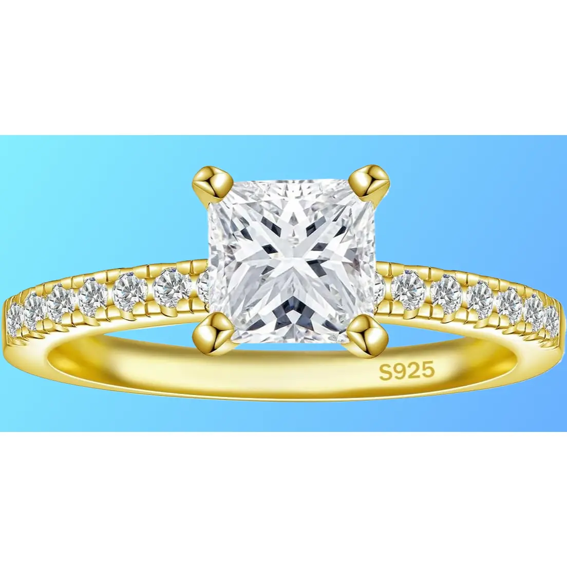 Women's Minimalist 1.25 Carat Princess Cut Cubic Zirconia Solitaire Ring - 925 Pure Sterling Silver, Oxidation Resistant, Sizes 4-12.5, Ideal for Engagement, Wedding, Promise Occasions, Gift Option, Engagement Gift Ideas