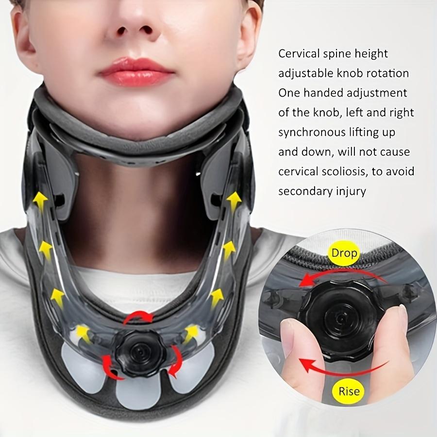 Ergonomic Neck Stretcher - Adjustable Cervical Traction Device with Secure Fixation System, One-Handed Operation, and Height Adjustment - Ideal for Neck at Home or Office, Hand-Washable PVC Brace