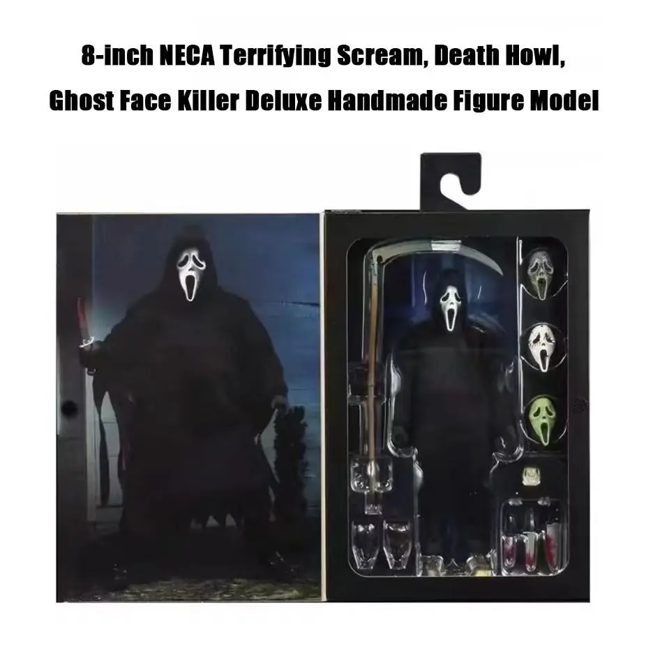 8-Inch Neca Scream Deluxe Action Figure, Halloween Horror Collectible, Perfect Gift for Fans, Ideal for Home Decor & Party Gifts