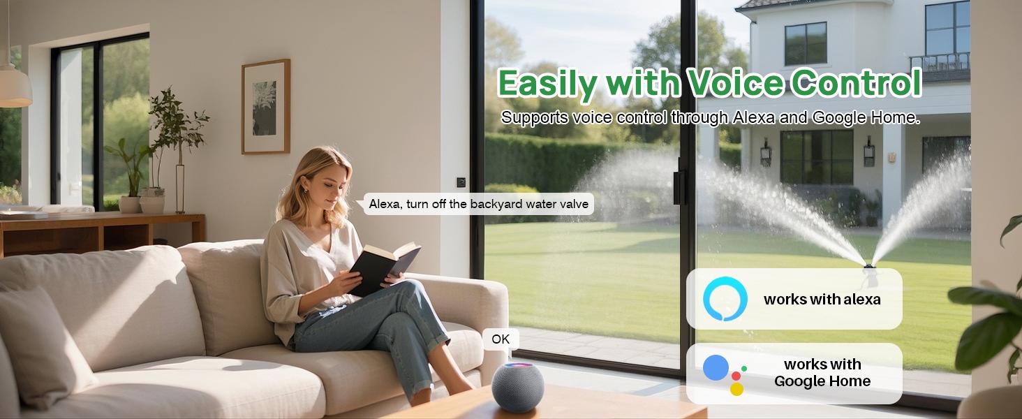 WiFi Sprinkler Timer, WiFi Timer for with Rain Delay/Manual/, Alexa & Life App, Irrigation Sprinkler Controller for Lawns Yard